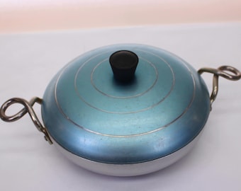 MCM Wear-Ever Hallite Aluminum Pan with Blue Lid - USA Made