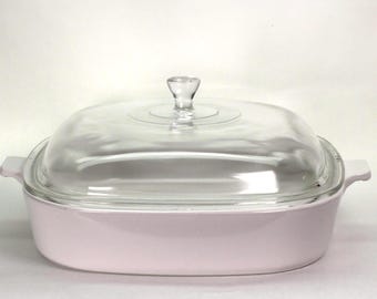 VINTAGE Corning Ware Cookmates SK-10 Roaster with Domed Glass Lid. White. 1970s Smoothtop-optimized Casserole.