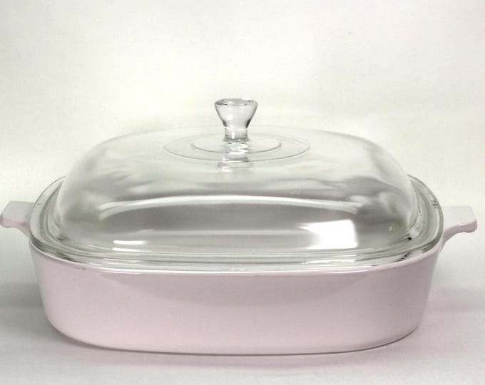 VINTAGE Corning Ware Cookmates SK-10 Roaster with Domed Glass Lid. White. 1970s Smoothtop-optimized Casserole.
