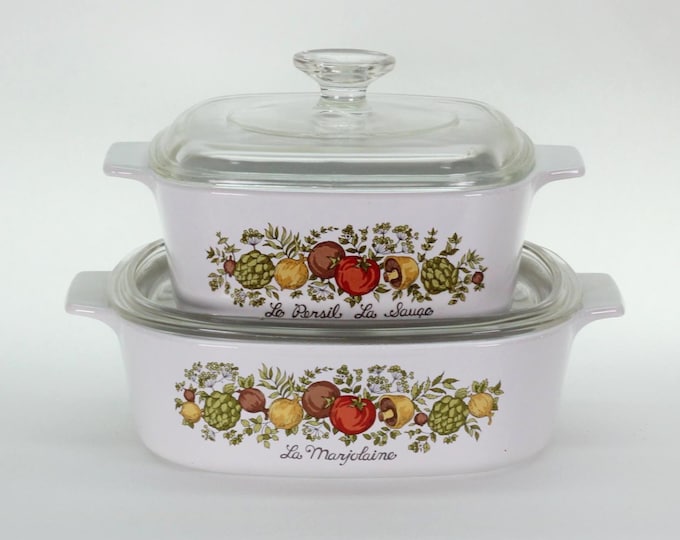 VINTAGE Corning Ware Spice of Life Casserole: 1.5 or 2 Quart, 1970s USA Made