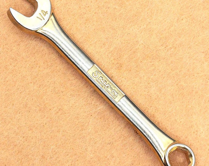 VINTAGE Snap-on 1/4" Wrench Brooch • Mechanic Jewelry • Tool Pin • Industrial Wearable Art