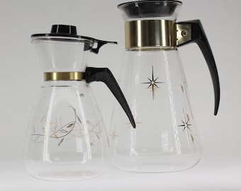 VINTAGE MCM Coffee Carafes. Pyrex and Tricolette. Choose from 2.