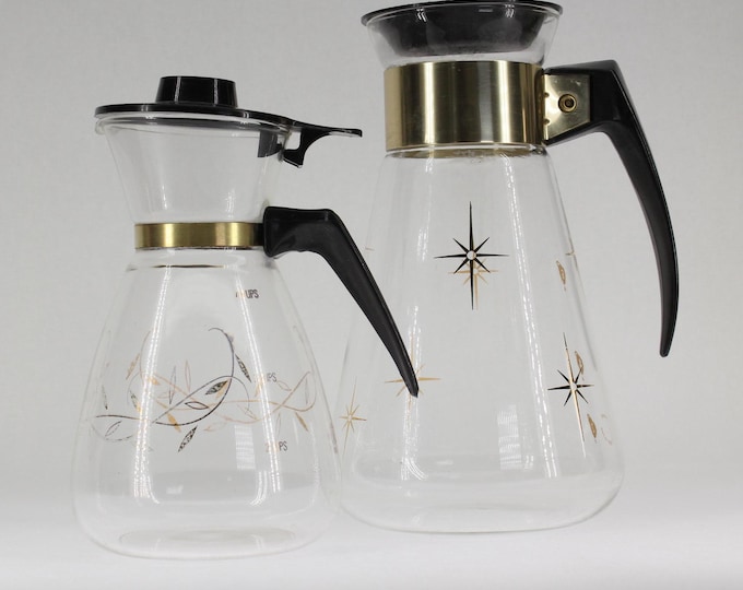 VINTAGE MCM Coffee Carafes. Pyrex and Tricolette. Choose from 2.