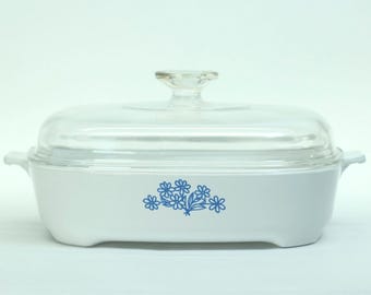 VINTAGE Corning Microwave Browning Dish Montgomery Ward Signature 1 Qt 1980s Made in USA