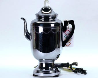 VINTAGE Farberware Chrome Electric Percolator – Model 3212