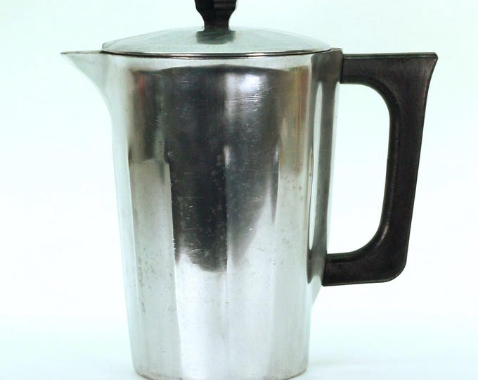 VINTAGE Household Institute Aluminum Coffee Server – 1940s–50s Pre-Sunbeam, Bakelite Handle, Forerunner to the Thermal Carafe