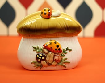 Vintage Sears Merry Mushroom Napkin Holder 1985 Made in Japan Countertop Organizer