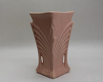 VINTAGE McCoy Art Deco 9" Vase- Peach.