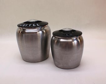 MCM Kromex Coffee and Tea Canisters w/ Lids