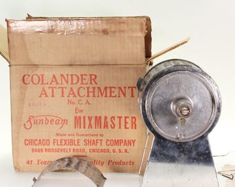 Vintage Sunbeam Mixmaster Colander Attachment: Food Mill Model C.A. - Original Box