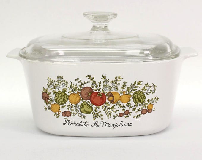 VINTAGE CorningWare Spice of Life A-3-B 3 Liter Casserole – Glass Lid – Made in USA