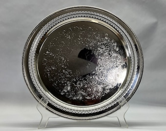 VINTAGE William Roger #172 Silverplate Serving Tray 15" Round