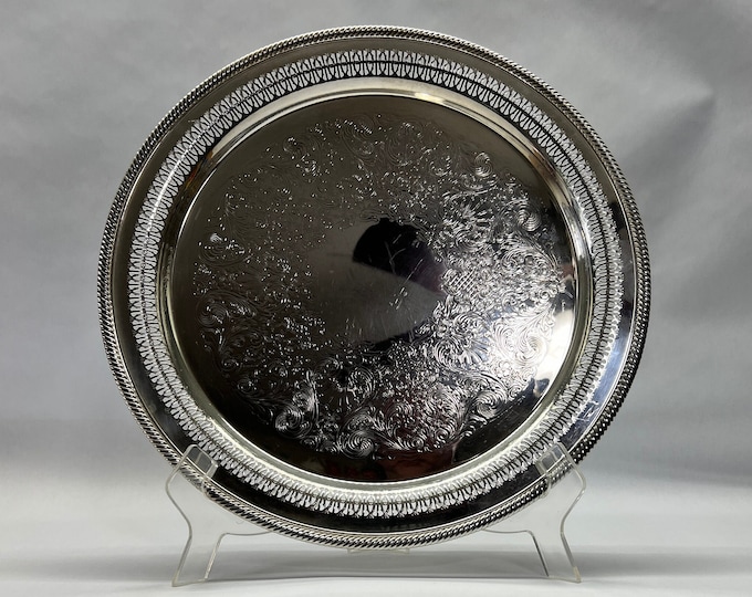 VINTAGE William Roger #172 Silverplate Serving Tray 15" Round