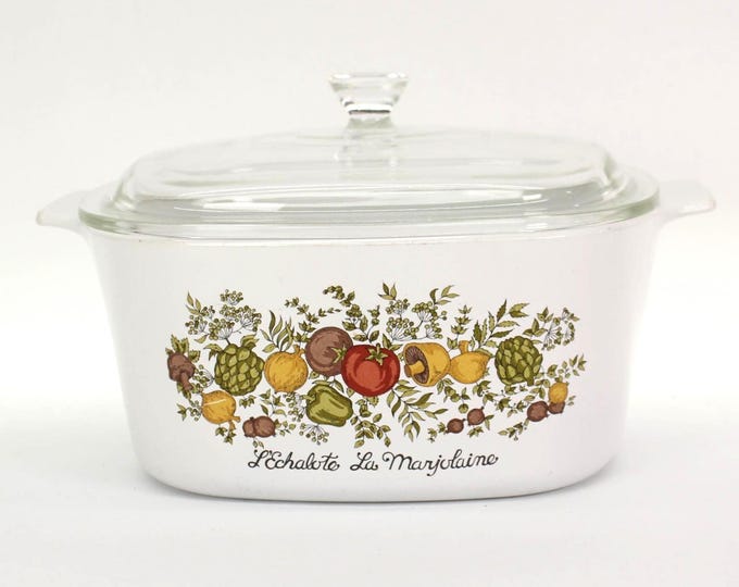 VINTAGE CorningWare Spice of Life A-3-B 3 Quart Casserole with Glass Lid – Made in USA