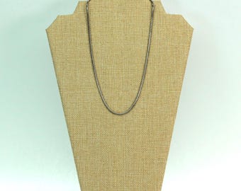 VINTAGE Silver Tone Snake Chain Necklace • 20 Inch Chain • Classic Minimalist Jewelry • Layering Necklace