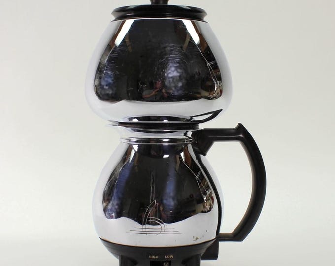VINTAGE Sunbeam Coffeemaster C20 – Chrome Vacuum Coffee Maker with NOS Filter – Complete & Working