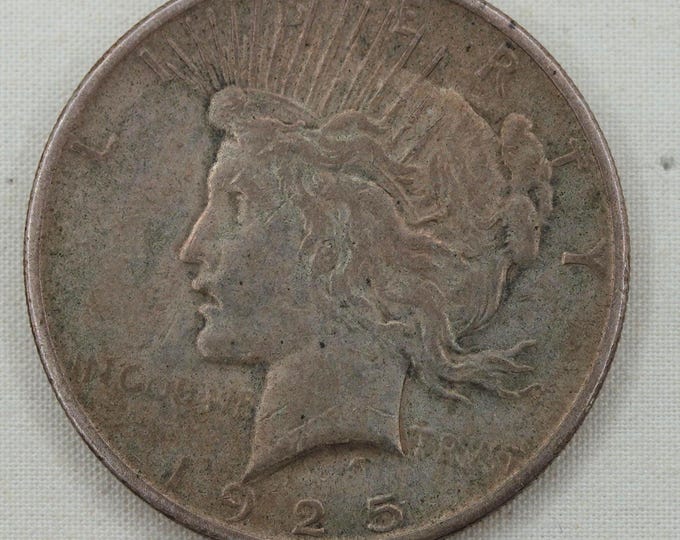 VINTAGE 1925 Peace Silver Dollar .900 Silver Coin • XF Details • Philadelphia Mint