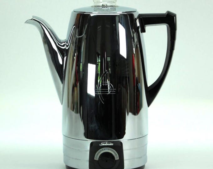 Vintage Sunbeam Coffeemaster AP10 Automatic Coffee Percolator Chrome Art Deco Electric Coffee Pot Made in USA