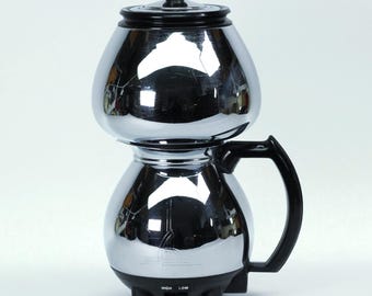VINTAGE Sunbeam Coffeemaster Model C20B Vacuum Coffee Maker • Early Chrome Edition