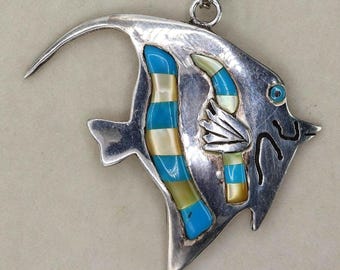 VINTAGE Sterling Silver Hawaiian Humuhumunukunukuāpuaʻa Pendant Necklace
