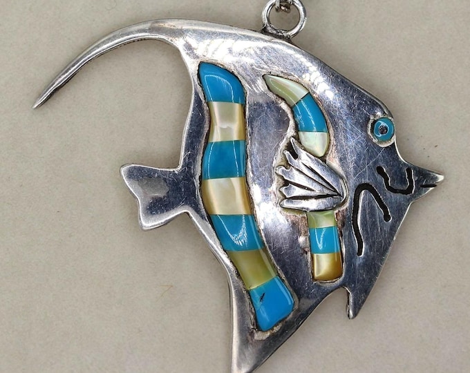 VINTAGE Sterling Silver Hawaiian Humuhumunukunukuāpuaʻa Pendant Necklace