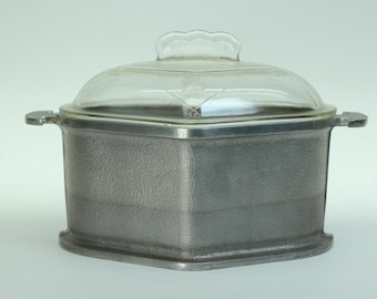 VINTAGE Guardian Service Covered Aluminum Cooker with Pyrex Lid