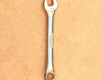 VINTAGE Snap-on 1/4" Wrench Brooch • Mechanic Jewelry • Tool Pin • Industrial Wearable Art