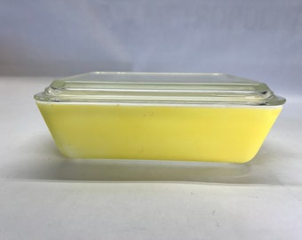Vintage Yellow Pyrex 503 Refrigerator Dish: 1.5 Quart Mid-Century Fridgie