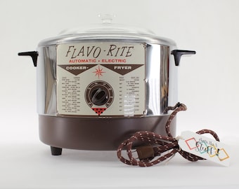 VINTAGE Flavo-Rite Electric Cooker & Fryer. Restored Chrome Mid-Century Marvel. Atomic Starburst Dial.