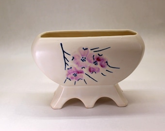 VINTAGE McCoy Spring Wood Line Planting Dish- Pink Dogwood