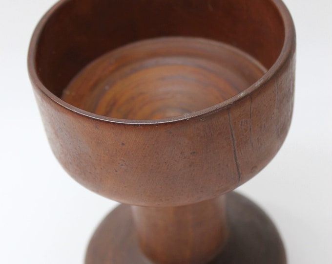 VINTAGE Hand-turned Wooden Candleholder