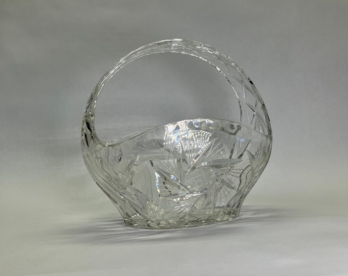 VINTAGE Bridal Basket- 1920's Bohemian Crystal