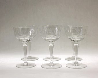 VINTAGE Buttercup by Rock Sharpe Crystal Liquor Cocktail Glasses- Set of 10