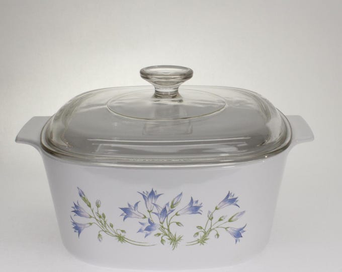 VINTAGE CorningWare 3 Quart Saucepan A-3-B with A-9-C Cover. Blue Dusk.