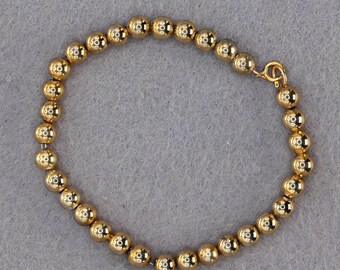 VINTAGE 14K Gold Filled Bead Bracelet 1/20 GF 5mm Ball Bracelet