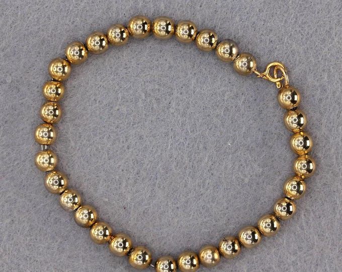 VINTAGE 14K Gold Filled Bead Bracelet 1/20 GF 5mm Ball Bracelet