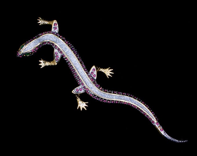 VINTAGE Ciro Costume Jewelry Salamander Brooch.