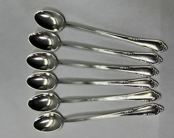 VINTAGE Reed and Barton Sterling Flatware "Dancing Flowers" 6-piece Iced Beverage Set