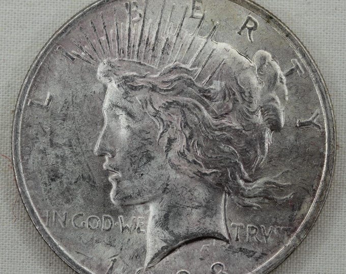 VINTAGE 1923 Peace Silver Dollar .900 Silver Coin • Original 1990s Dealer Holder • Uncirculated Example