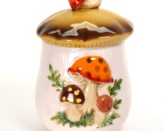 VINTAGE 1976 Sears Merry Mushroom Canister. Made in Japan.