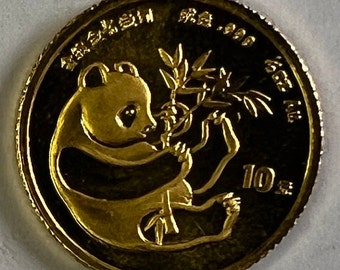 1984 Chinese Gold Coin. 10 Yuan. Tumbling Panda. 1/10 oz  .999 pure gold.