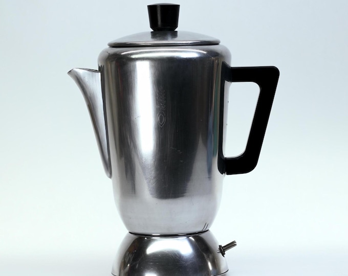 VINTAGE Easy-Flo Automatic Electric Percolator by Regal. Aluminum. 8-Cup