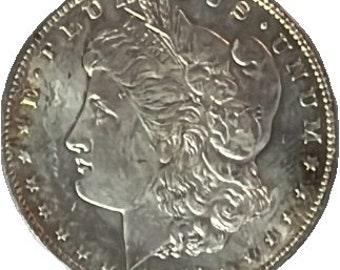 1878 Morgan Silver Dollar. Vintage. MS63 Certified. RARE.
