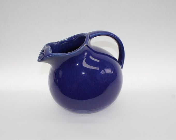 VINTAGE Nelson McCoy Tilted Ball Pitcher. Cobalt Blue. Made in USA.