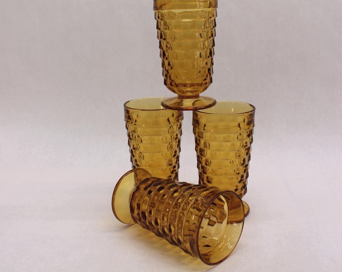 VINTAGE Colony Iced Tea Glasses- Whitehall Amber. Set of 4