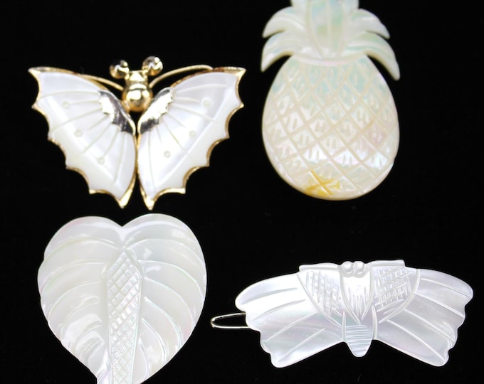 VINTAGE Mother of Pearl Pins and Clip. Choose from 4.