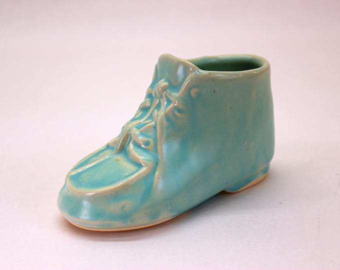 VINTAGE Nelson McCoy Mary Ann Baby Shoe Planter- Blue