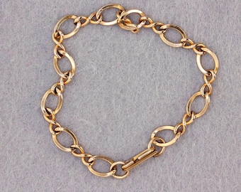 VINTAGE 12K Gold Filled Link Bracelet 1/20 GF by LG.B. 8 Inch