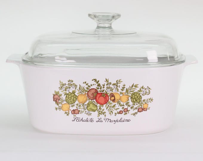 VINTAGE Corning Ware 5 Liter Casserole. Spice of Life. Two-Word Variant. Made in USA