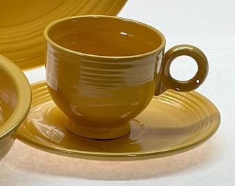 VINTAGE Fiesta Original Cup and Saucer. Yellow.